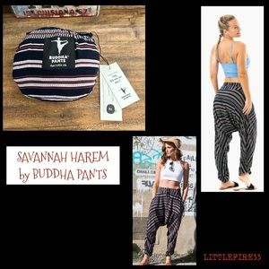 ✨STRIPED SLOUCHY HAREM PANTS by BUDDHA PANTS NWT XS